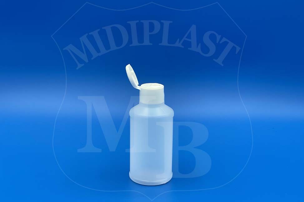 MidiPlast - MB81 - Flacone da 100ml tondo con tappo flip top 24/410